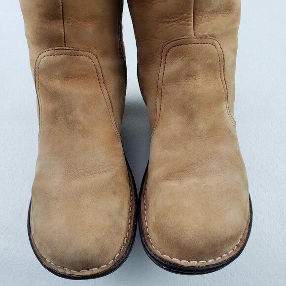 Ugg Skylair Knit Wedge Tall Boot Womens 9 Brown Leather Lace Up Side Zip Lined - Picture 7 of 16